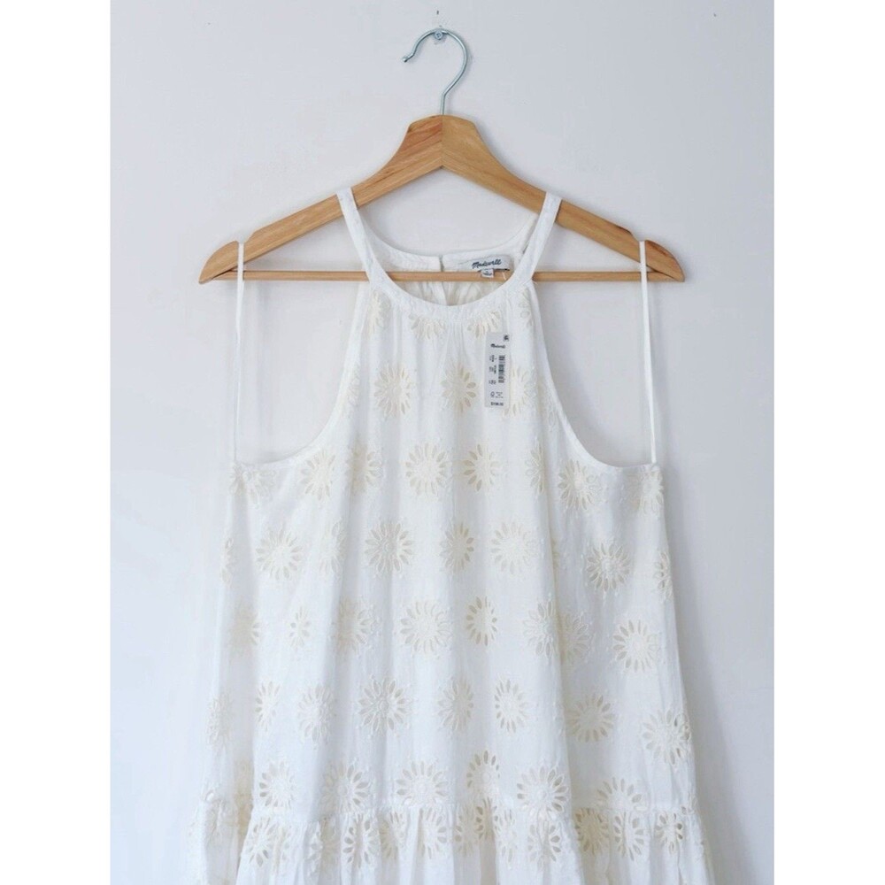 Madewell $198 Embroidered Drop-Waist Maxi Dress Floral Eyelet Ivory Size XXS - Picture 10 of 13